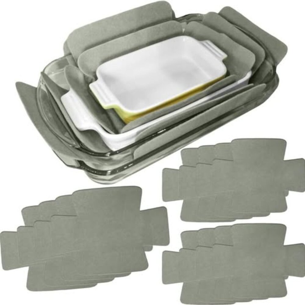 NWT 12-Piece Grey Felt Baking Dish Protectors Set